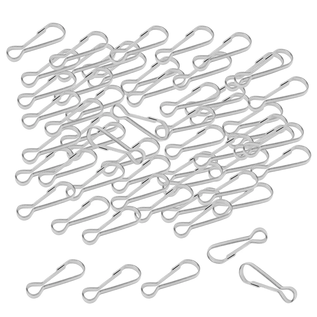 

100Pcs Metal Spring Hook Snap Clip Lanyard Zipper Pull Key Chain Hanging Buckles Outdoor 40mm