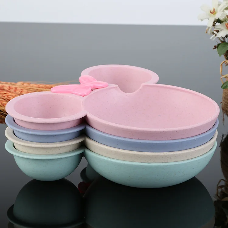 Творческая детская миска из пшеничной соломы Минни/мультяшная тарелка Ложка