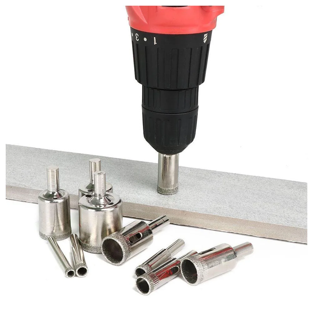 

10x Glass Cutter Drill Bits Diamond Hole Saw Round 6-30mm, Silver Drop shipping