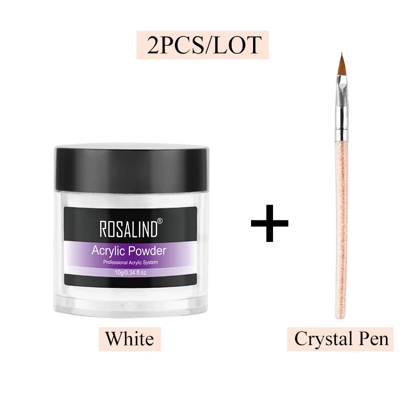 RPC-2PCS-01 Цветной акриловый порошок ROSALIND для кристаллического полигеля, маникюрный набор, набор для наращивания ногтей, дизайн ногтей, резная пудра - Цвет: RPC-2PCS-01