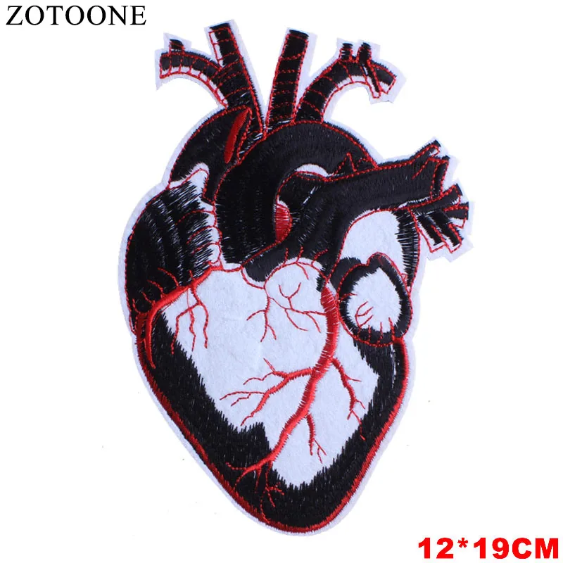 ZOTOONE 5PCS/Lot Big Heart Embroidered Patches for Clothing Punk Biker Rock Iron on Motorcycle Jacket Back Jeans Bags A | Дом и сад
