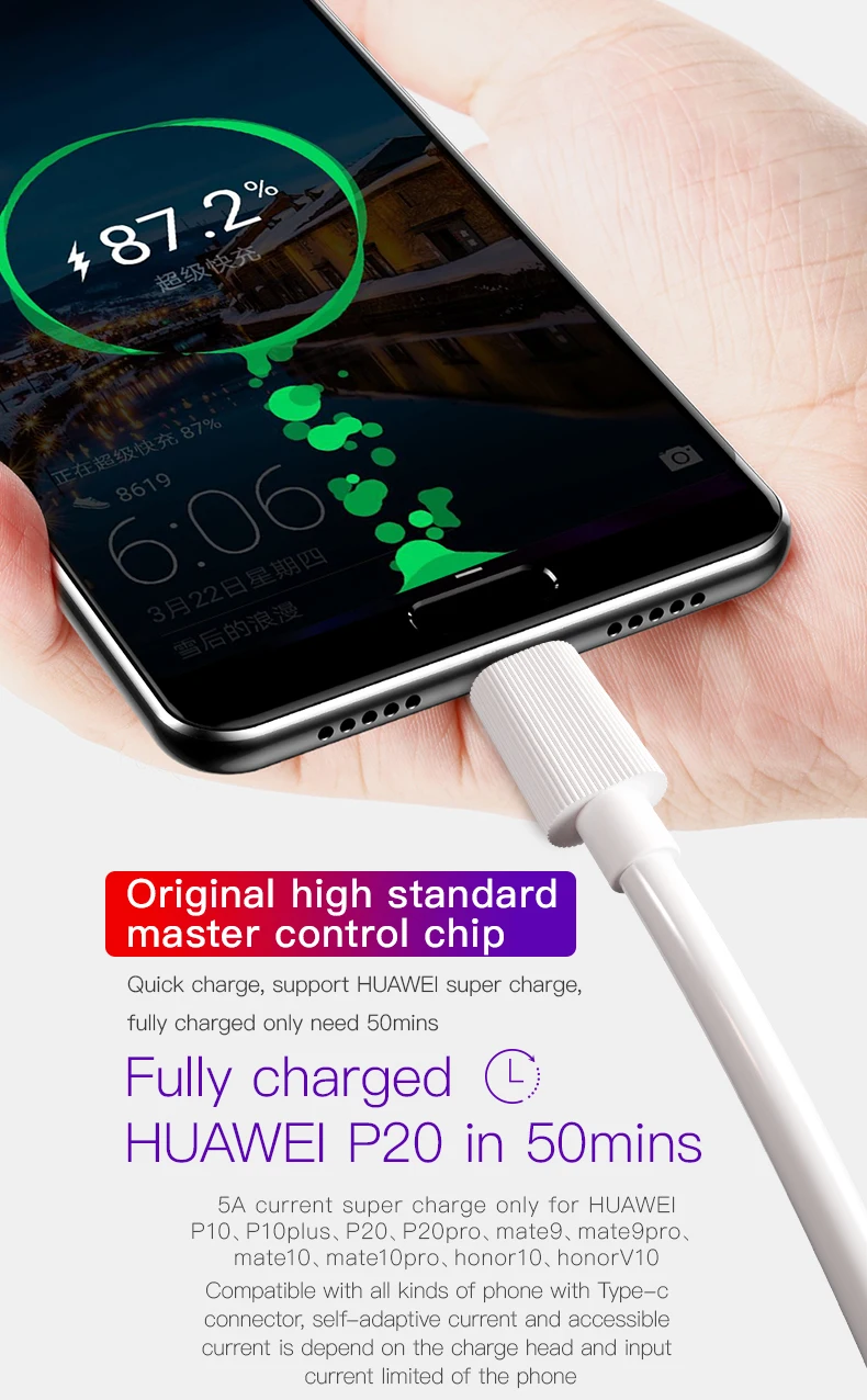 DM 1 кабель для быстрой зарядки USB C type C 5A для huawei Lite Pro usb зарядный кабель для huawei P20