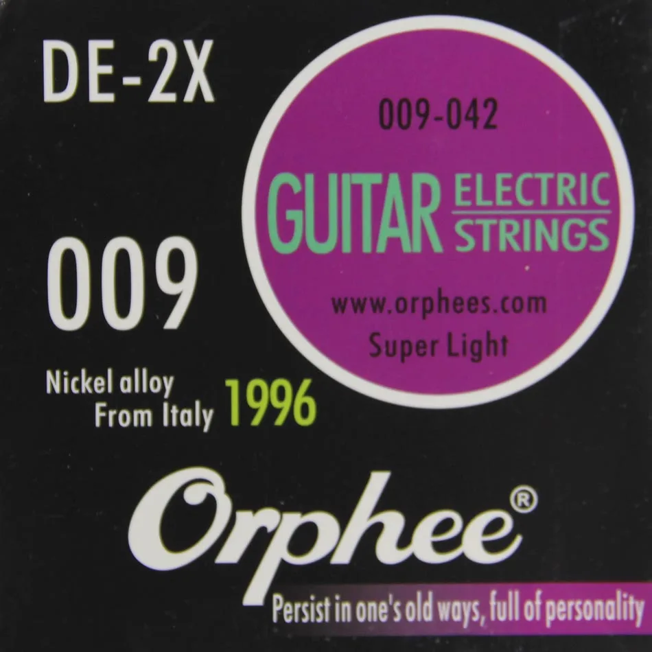 

Orphee DE-2X 6 шт./комплект, аксессуары для электрогитары, Струны для электрогитары, супер легкие струны
