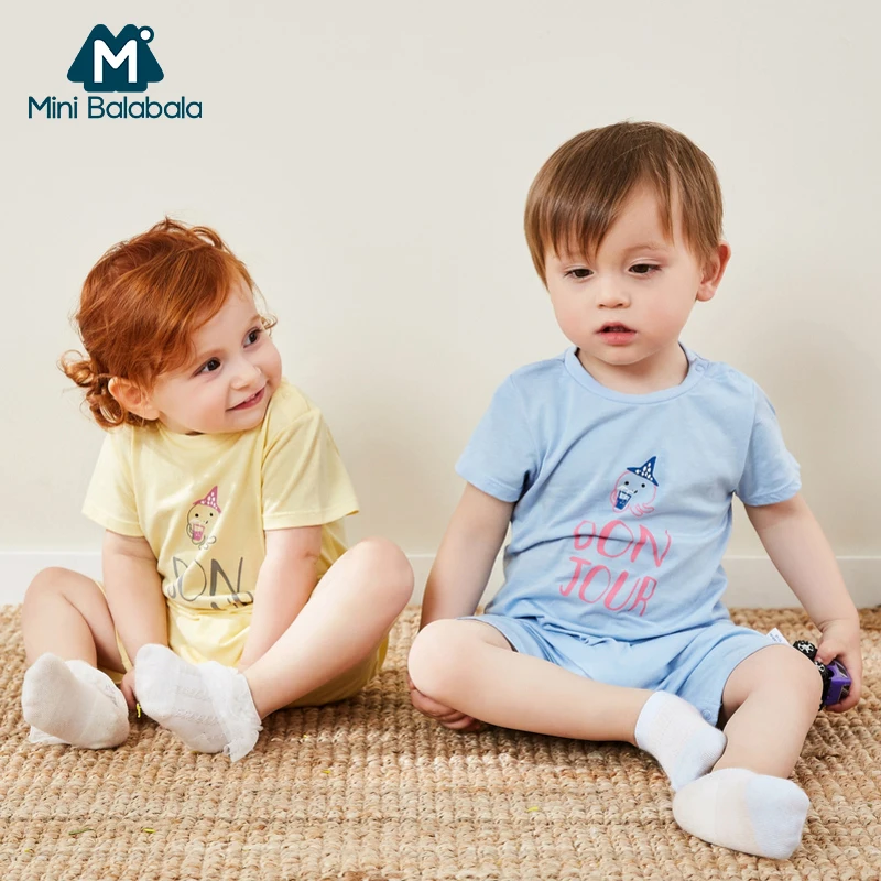Тонкие комбинезоны Mini balabalaBaby летняя одежда для детей топ с короткими рукавами
