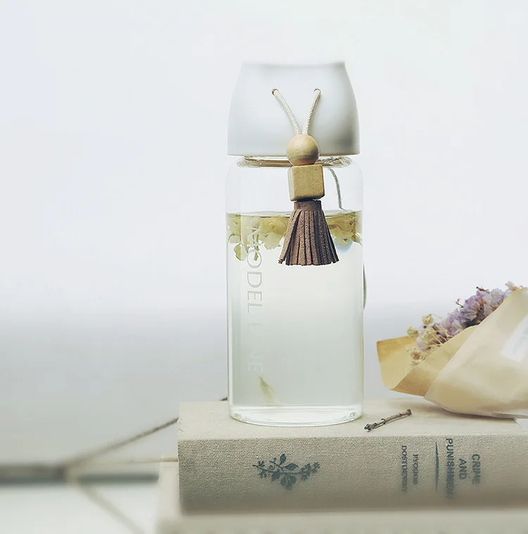 TECHOME креативная бутылка для воды с веревкой и кисточками стеклянная портативная