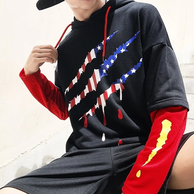 Из хлопка для отдыха модные мужские толстовки с капюшоном длинное пальто