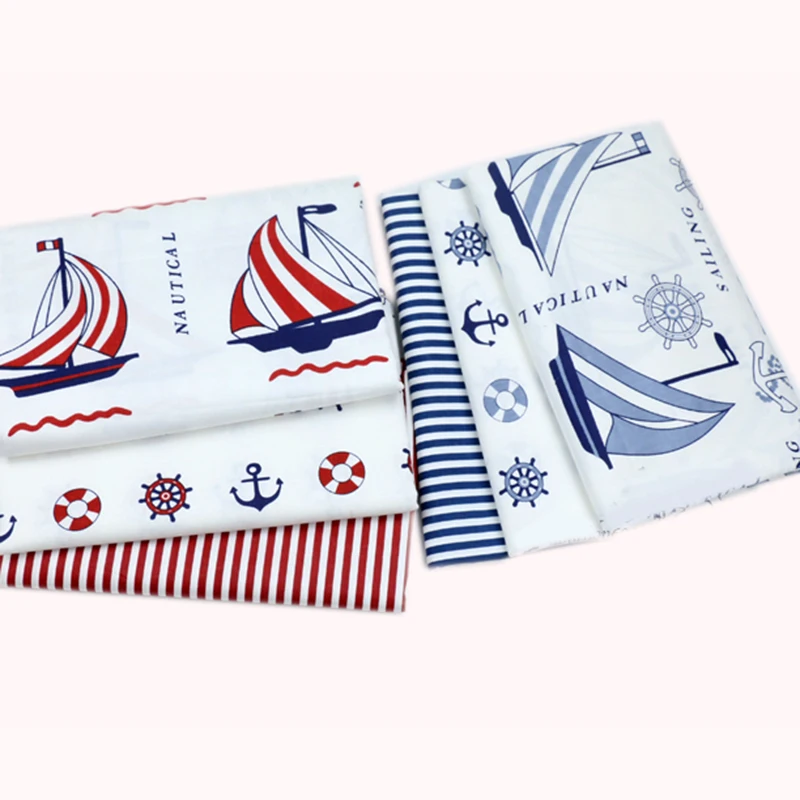 Новинка 2018 Морской стиль мультяшный принт 100% хлопок ткань для шитья лоскутное