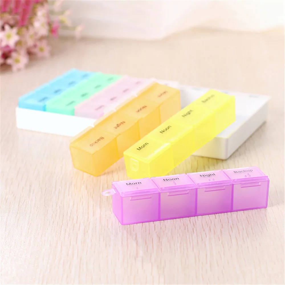 Weekly Pill Case Splitters Storage Dispenser 7 Days Medicine Tablet Box With Clip Lids Organizer | Дом и сад