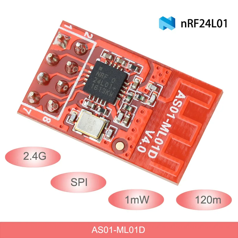 2 4G беспроводной радиочастотный модуль 120 м 1 мВт DIP SPI передатчик и приемник nRF24L01P