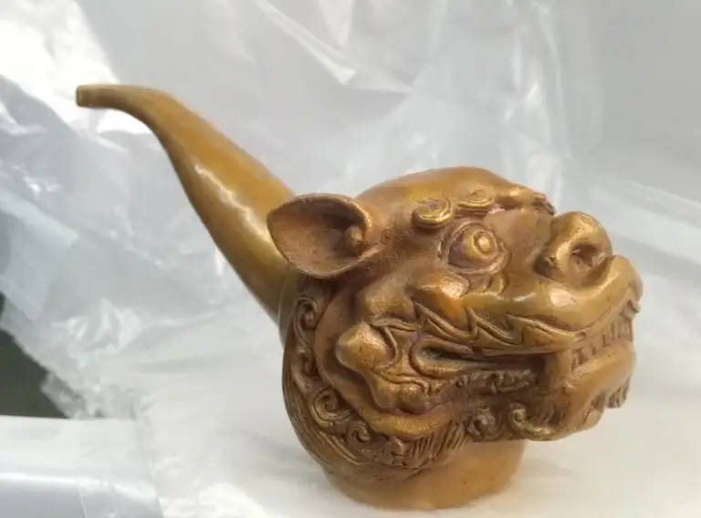 

1 sets of ancient Chinese sculpture pipe smoke pipe metal