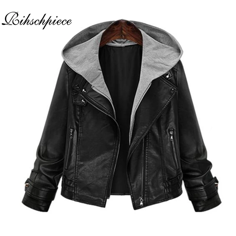 Rihschpiece 2018 плюс размер 5XL куртка из искусственной кожи женские толстовки базовое