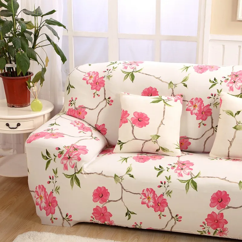 Flexible Stretch Sofa Cover Big Elasticity Couch Cover Loveseat Sofa Funiture Cover 1pc Pink Flower Design Machine Washable