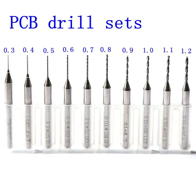 

Сверлильный станок, 10 шт., 0,3-1,2 мм, дрель без кольца, импорт карбида PCB bit, печатная плата CNC micro Drill kit, wo