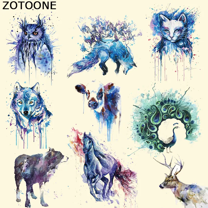 ZOTOONE новый дизайн Серия животных наклейка для футболки A уровень моющиеся