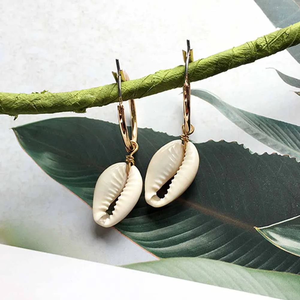 Модные женские туфли Sea Shell Серьги Huggie себе летние пляжные вечерние ювелирные