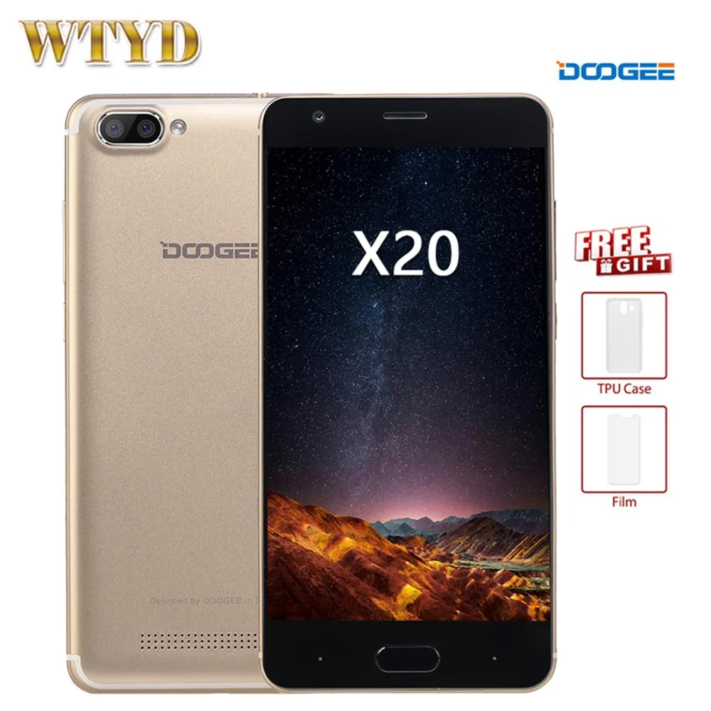 DOOGEE X20 5 0 ''смартфон Оперативная память 2 ГБ Встроенная 16 Android 7 MT6580 4 ядра сзади