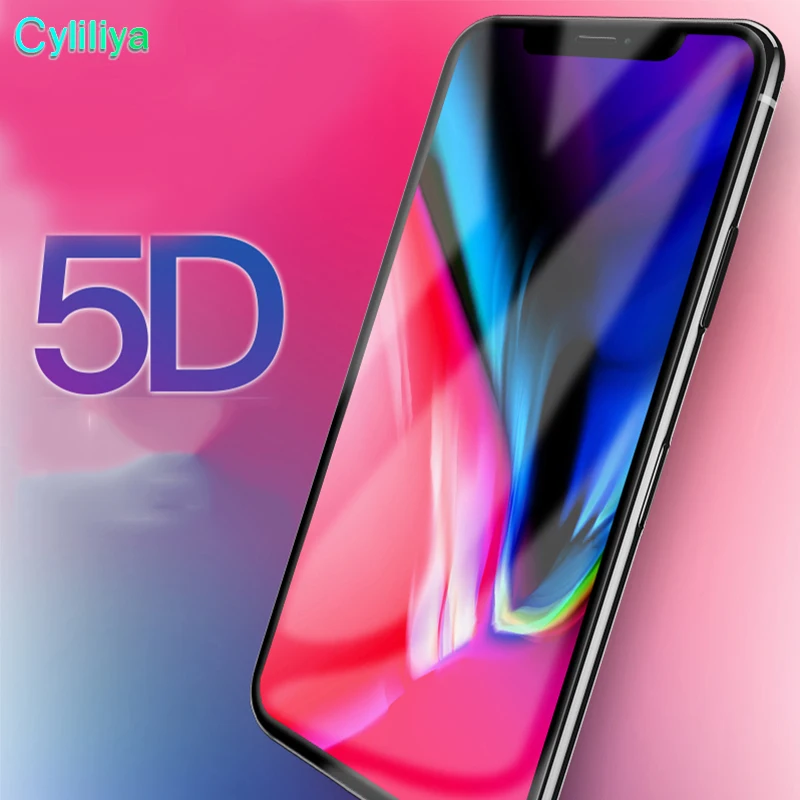 5D Защита экрана для iPhone X Edge полное изогнутое закаленное стекло премиум класса с