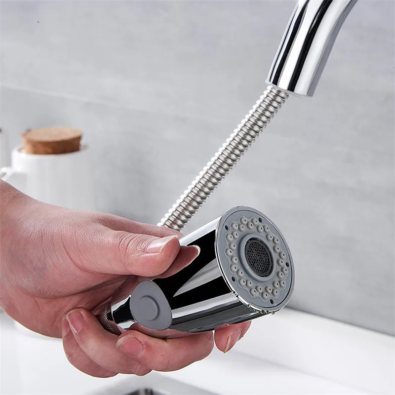 NEW Brushed Nickel Mixer Faucet Single Hole Pull Out Spout Kitchen Sink Tap Stream Sprayer Head Chrome/Black | Обустройство дома