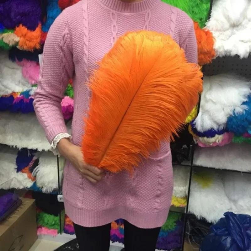 

10PCS ostrich feather natural orange ostrich plumage 45-50 cm/18-20 inches wedding performance art plumes decoration