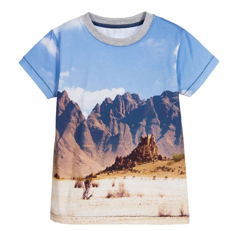 Футболки для мальчиков летний хлопковый топ детей с принтом одежда малышей
