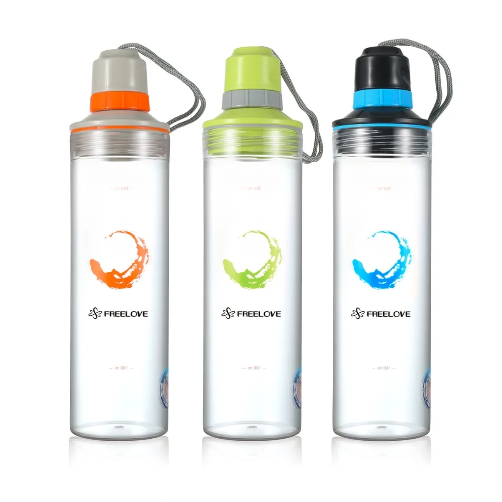 FREELOVE автомобильные спортивные бутылки для воды 500 мл портативные пластиковые FDA 1