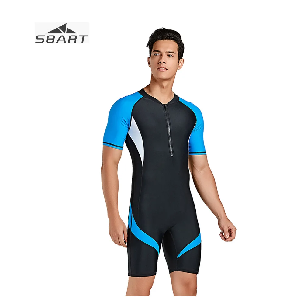 SBART новый цельный короткий купальный костюм для мужчин с коротким рукавом