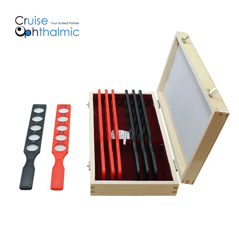 Большая апертура стойка для ретиноскопии 8 рядов 40 диоптрий | Деревянный Чехол