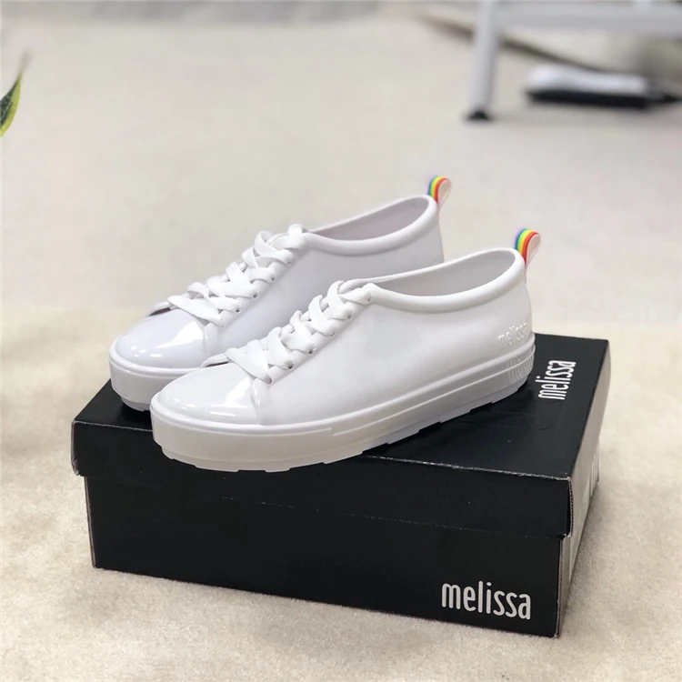 Melissa/обувь со шнурками; Новинка года; женские сандалии на плоской подошве; брендовая прозрачная обувь melissa для женщин; однотонные сандалии; женская прозрачная обувь