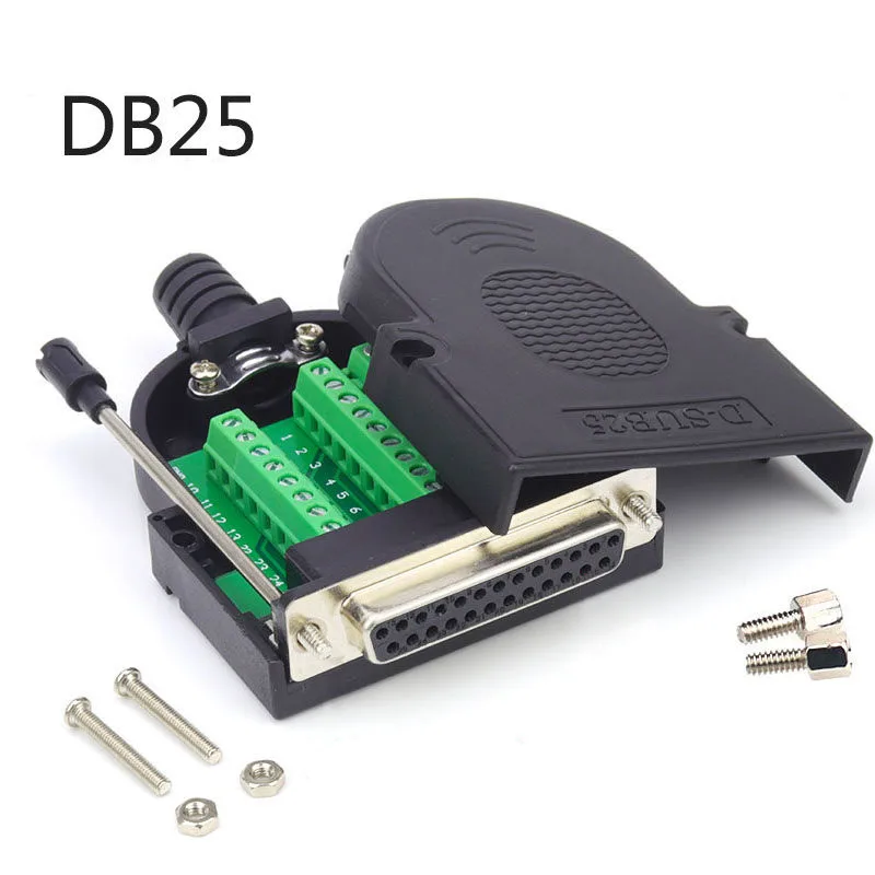 Чистая медь DB25 COM интерфейс 25-контактный Мужской Женский Разъем беспайный переходник пластина к клеммной колодке
