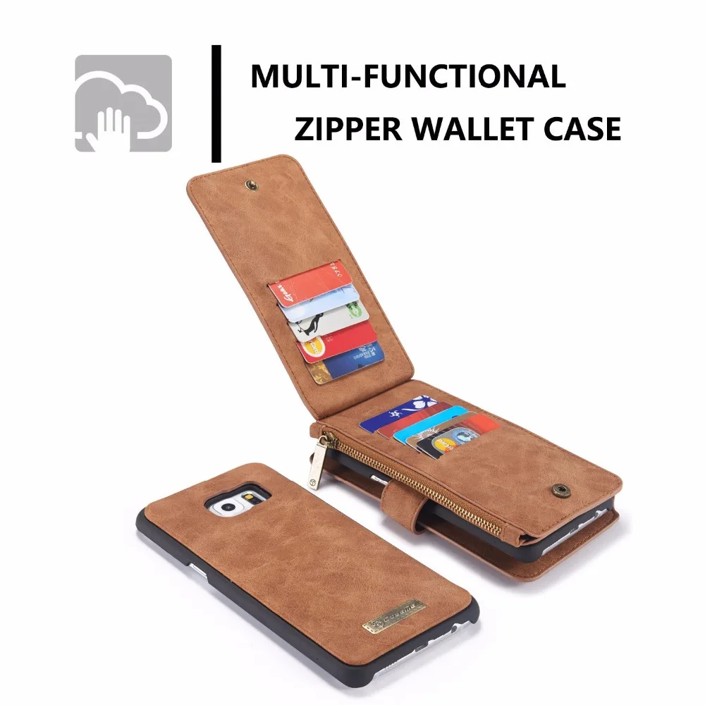 Caseme съемный кошелек из натуральной кожи и задняя крышка для Samsung 1 отделение на