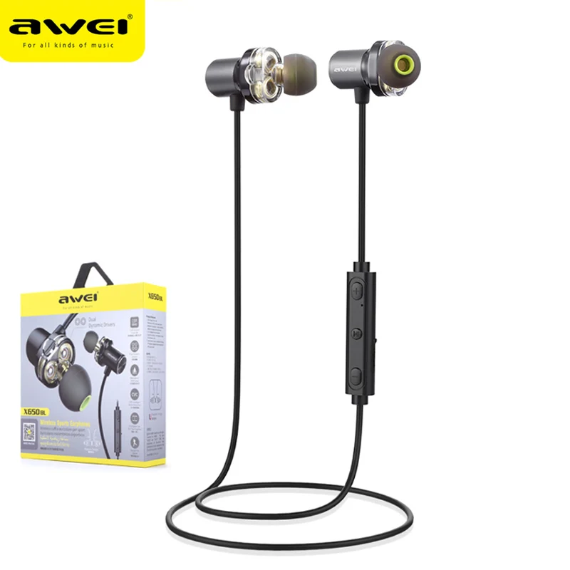 AWEI X650BL Беспроводной наушники гарнитура Bluetooth шейным Динамик шлем для телефонов
