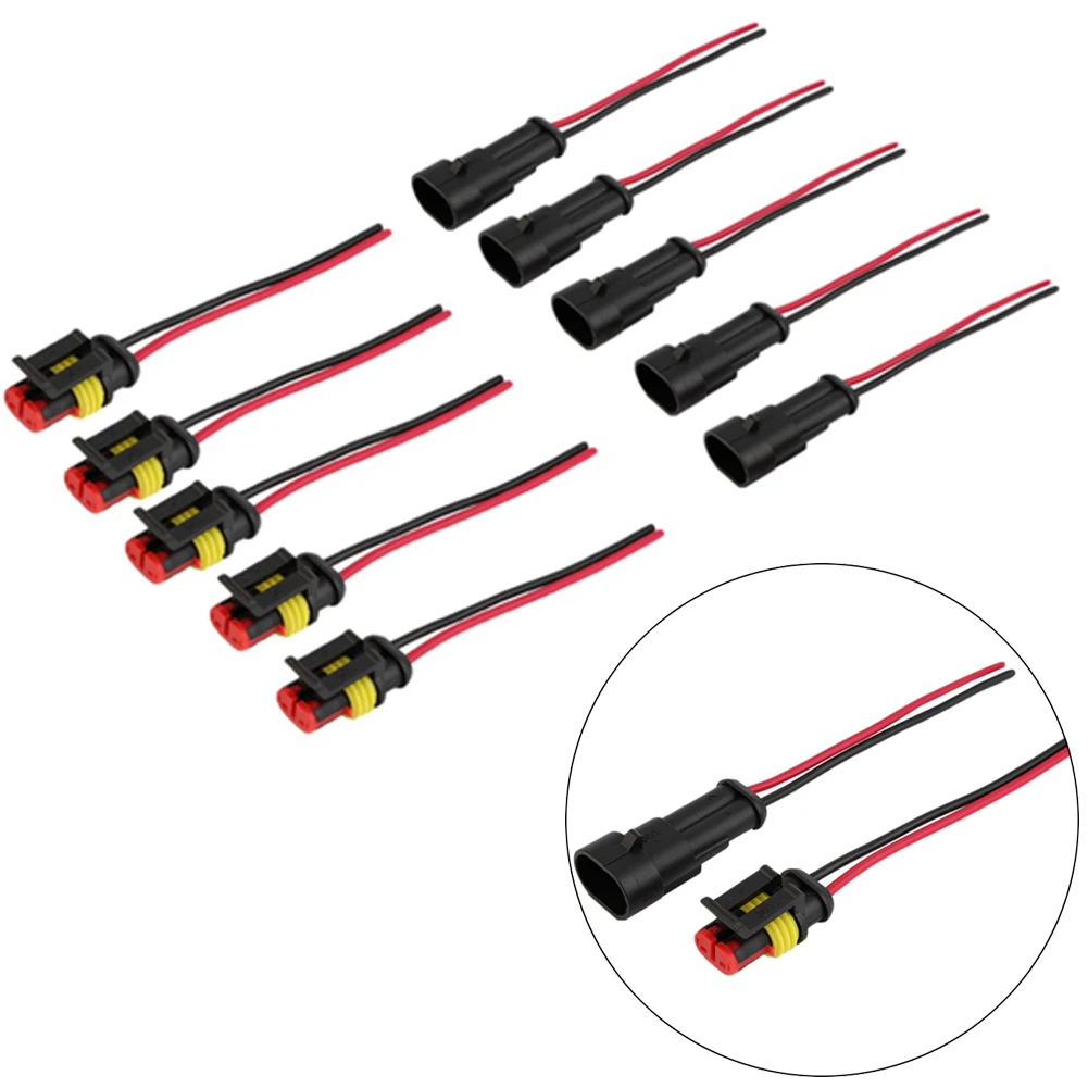 5 пар 2 pin Водонепроницаемый разъем с проводом cablefemale & Мужской plug10CM подходит