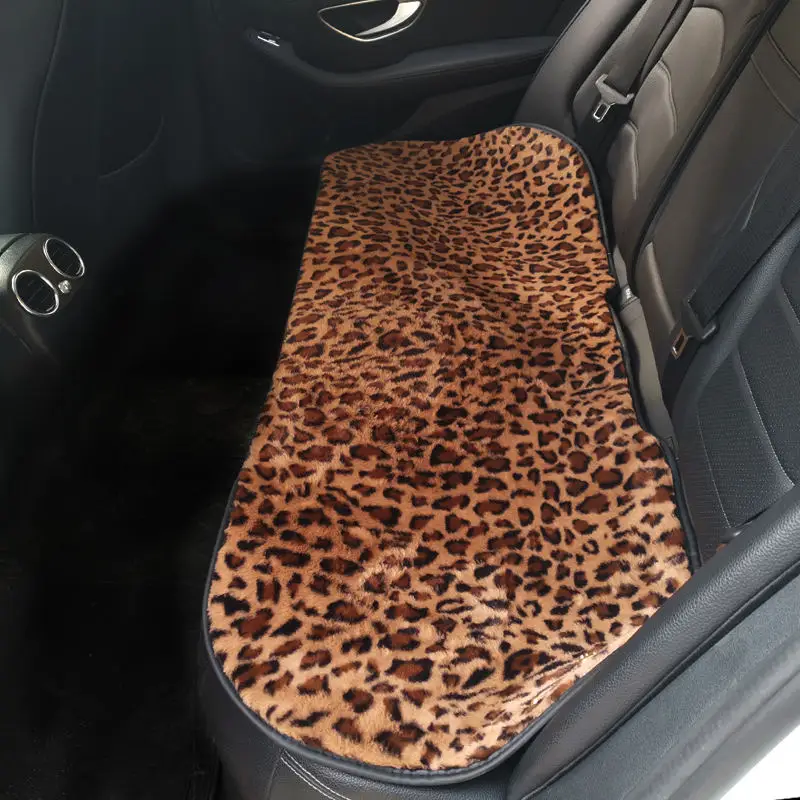 rear pad 1pc Зимний Леопардовый плюшевый чехол на руль авто Леопардовый мех рулевое колесо Чехлы интерьерные аксессуары для женщин девочек - Название цвета: rear pad 1pc