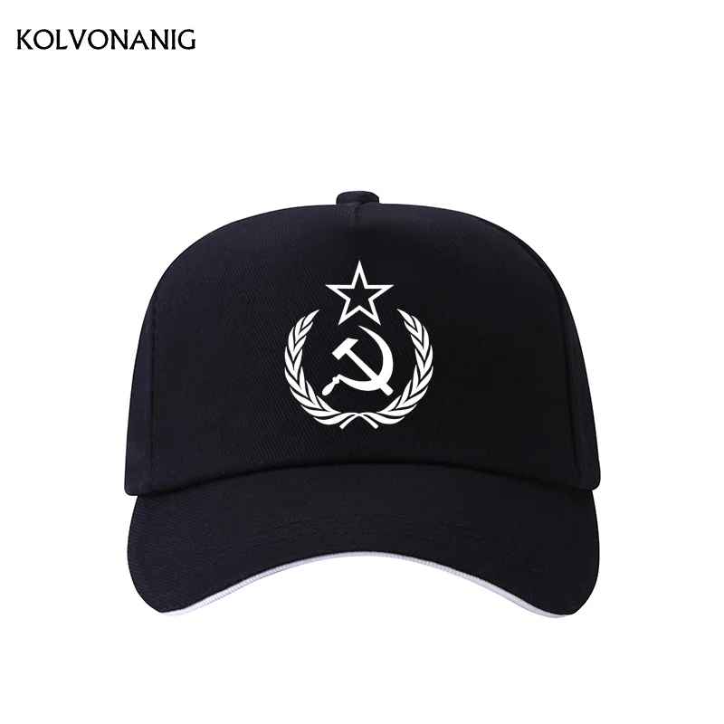 KOLVONANIG CCCP, бейсболка с принтом с русскими буквами, хлопок, Бейсболка унисекс для взрослых мужчин и женщин, высококачественные кепки - Цвет: Black 01