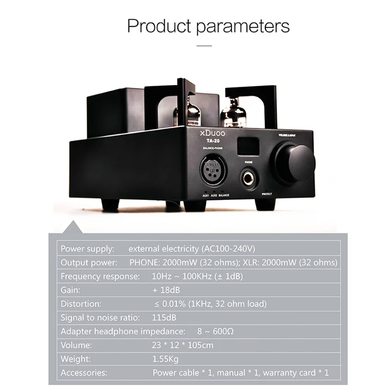 XDUOO TA 20 12AU7 HIFI аудио Высокая производительность сбалансированная труба усилитель