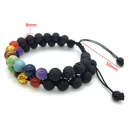 TOUCHEART 2 pcs/set Casual Natural Stone Chakra Bracelets Bangles For Women Handmade Jewelry Making Rainbow Bracelet SBR190097 | Украшения