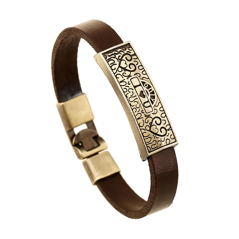 Модные панк браслет кожаный Винтаж Браслеты браслеты Pulsera подарки для Для женщин