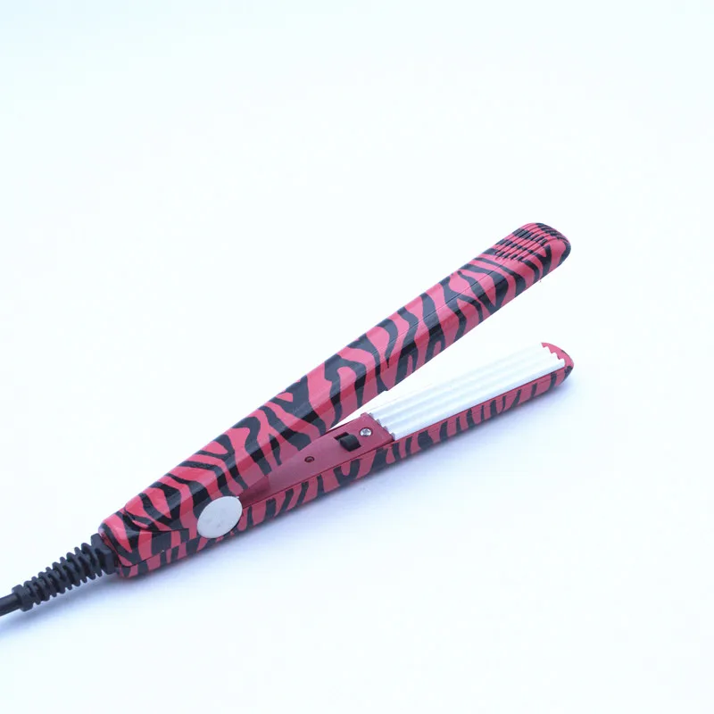 red zebra Curly Wenyi, Электронный Профессиональный утюжок для волос, для укладки волос, портативная Керамическая Мини утюжок для выпрямления волос, Утюги, инструменты для укладки - Цвет: red zebra Curly