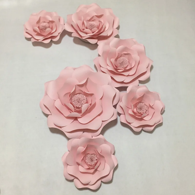 6 шт. детские розовые гигантские бумажные цветы для девочек вечеринки свадьбы