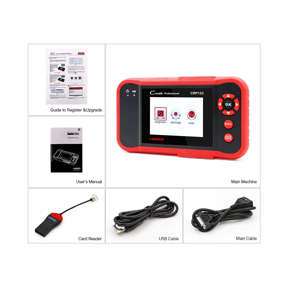 Диагностический сканер LAUNCH X431 OBD 2 Автомобильный для трансмиссии из АБС пластика
