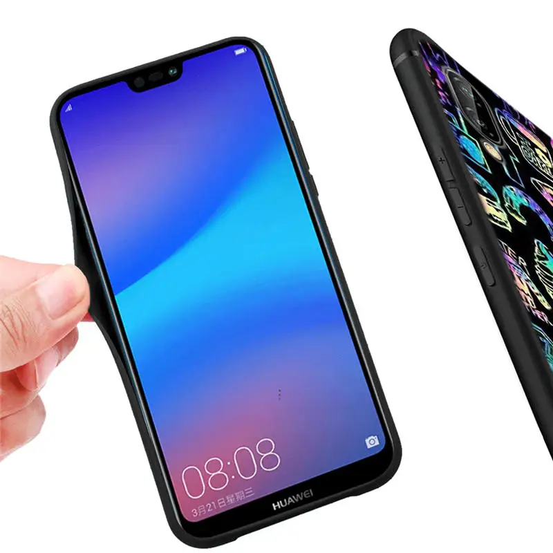 Роскошный черный чехол для телефона Huawei Mate 20 10 P30 P20 P10 P9 P8 Lite Pro 2017 P Smart 2019 Мягкий ТПУ
