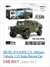 HG 1/10 RC автомобиль 4*4 Американский военный автомобиль зеленый P408 гоночный автомобиль с ESC Мотор звуковой свет радио системы TH15074