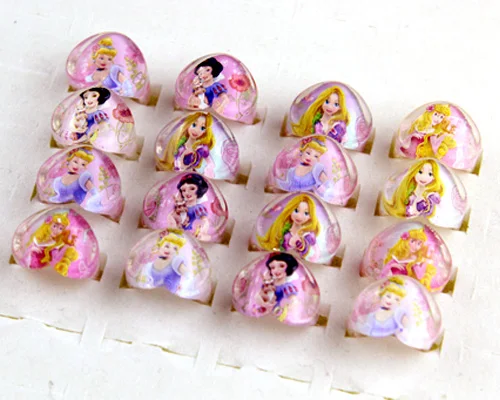 Бесплатная доставка 50 шт. милые детские кольца в форме сердца для девочек с