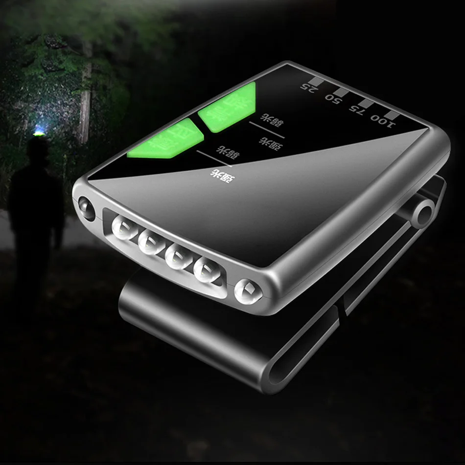 Стоящая сенсорная управляемая фара 4LED Hat cap Clip для велосипеда, уличные Аксессуары для велосипеда, велосипедная лампа для рыбалки, перезаряжаемая