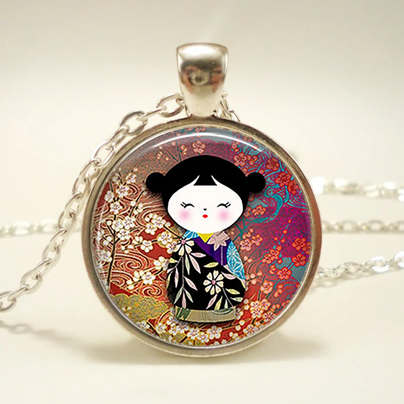 Милая японская кукольная подвеска Kokeshi ожерелье модное ювелирное изделие