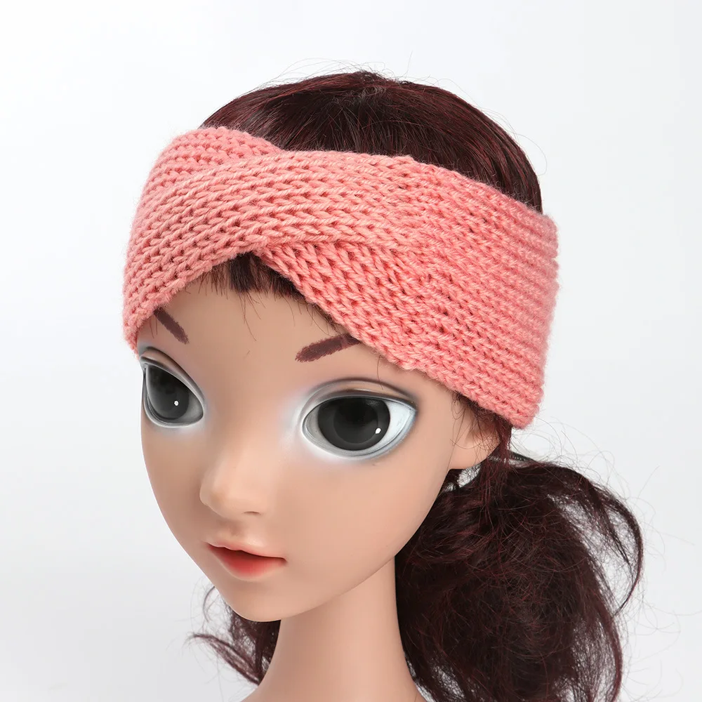 

Bebe Girls Wool Cross Warm Headband Girl Winter Crochet Top Bow Newborn Bowknot Head wrap Knitted Head Turban Kids Hairbands