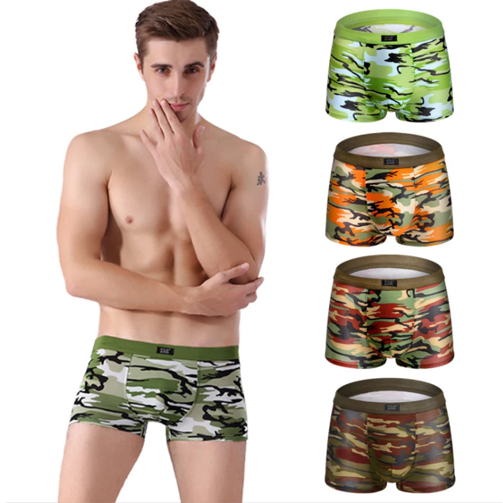 Модные летние сексуальные мужские боксеры шорты армейский зеленый камуфляж