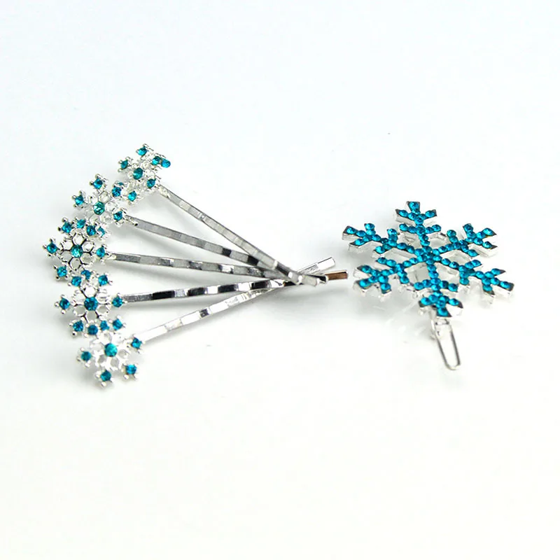 2017 Hot Sale snowflake Hairpin Cute Freezing Snow Cartoon Frozen hair clip one set accessory | Украшения и аксессуары