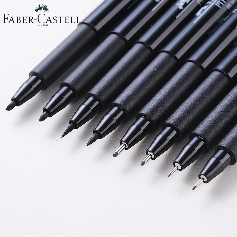 Faber-Castell Fineliner пигментный лайнер водонепроницаемый черные чернила 0,1 0,3 0,5 0,7 мм эскиз ручка для рисования манга дизайн Прямая поставка