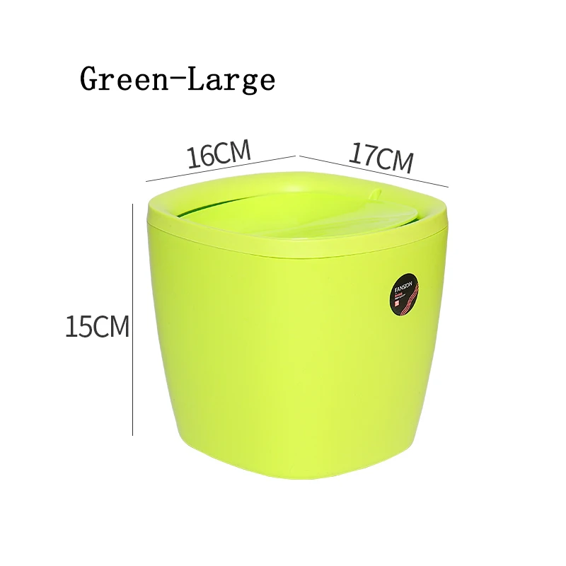 Green Large Baffect Настольный мусорный бак на столе мусор для мусора жестяная крышка для хранения отходов контейнер практичный портативный офисный стол автомобильный мусорный бак - Цвет: Green Large